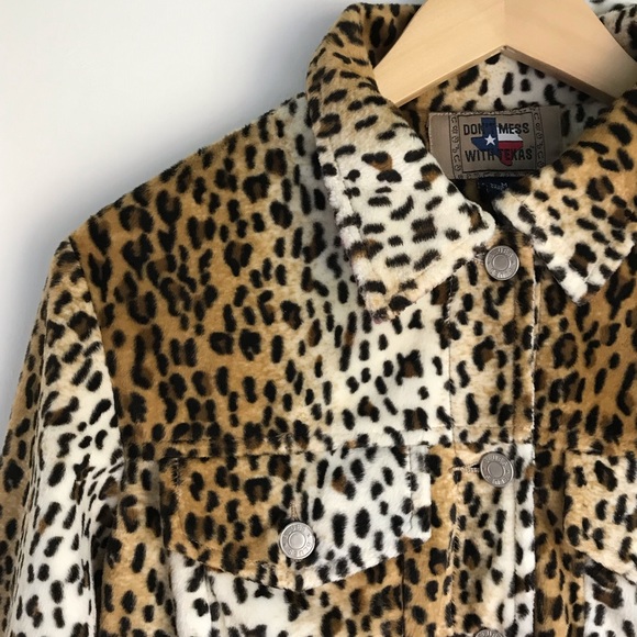 Leopard Punk Jacket Medium Don't Mess with Texas - Picture 2 of 8